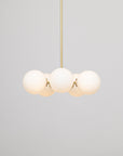 Pentamerous Matte Glass Sphere Satin Brass Pendant