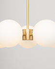 Pentamerous Matte Glass Sphere Satin Brass Pendant