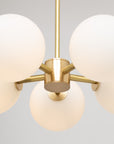 Pentamerous Matte Glass Sphere Satin Brass Pendant
