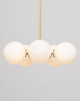 Pentamerous Matte Glass Sphere Satin Brass Pendant