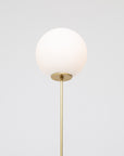 Matte Glass Sphere Light Engine Oak Floor Lamp